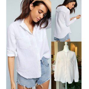 Anthropologie Cloth & Stone Raw Hem Frayed Long Sleeve szS